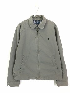 古着 Polo Ralph Lauren 裏地 チェック コットン ジャケット グレー L 古着