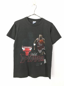 古着 90s USA製 NBA Chicago BULLS ブルズ No33 「PIPPEN」 Tシャツ S 古着