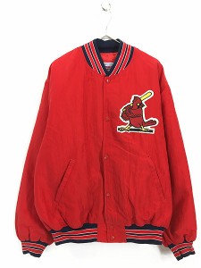 古着 90s USA製 MLB St. Louis Cardinals カージナルス ナイロン スタジャン ジャケット XL 古着