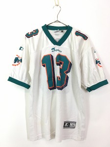 古着 90s USA製 NFL Miami Dolphins ドルフィンズ No13 「MARINO」 メッシュ フットボール Tシャツ XL 古着