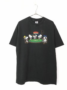 古着 00s Snoopy スヌーピー ブラザーズ 希少 兄弟 トランプ ポーカー Tシャツ L 古着