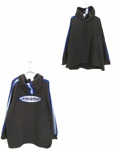 古着 90s PEPSI Generation Next ペプシ BIG パッチ サイドライン スウェット パーカー XL 古着