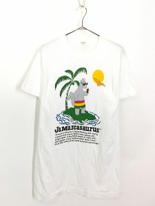古着 80s USA製 ジャマイカ サウルス 恐竜 ポップ アート Tシャツ L 古着