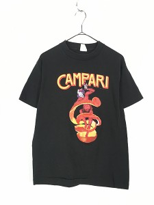 古着 80s USA製 CAMPARI ハーブ リキュール アルコール 企業 ピエロ Tシャツ L 古着