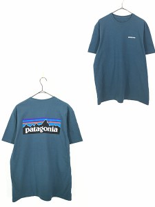 古着 19s Patagonia フィッツロイ バック Tシャツ ターコイズ M 古着