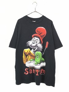 古着 90s USA製 Dr.Seuss 「Green Eggs and ham」 絵本 オールド ムービー キャラクター Tシャツ XL 古着