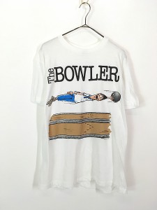 古着 80s USA製 The BOWLER ボーリング ポップ アート Tシャツ L 古着