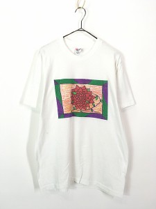 古着 90s Jessica 花 バラ フラワー アート Tシャツ M 古着