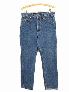 古着 90s USA製 Levi's 505 濃紺 ブルー デニム パンツ ジーンズ スリム W32 L30 古着