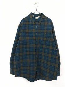 古着 90s LL Bean  「CHAMOIS CLOTH」 シャモアクロス フランネル チェック シャツ ネルシャツ XL TALL 美品!! 古着