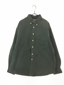 古着 90s USA製 J Crew コットン ツイル BD シャツ オリーブ L 古着