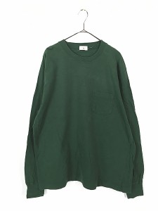 古着 90s J Crew 無地 ソリッド ポケット付 長袖 Tシャツ ロンT ポケT XL位 古着