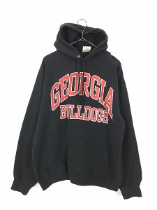 古着 90s USA製 Georgia Bulldogs カレッジ アメフト スウェット パーカー L 古着