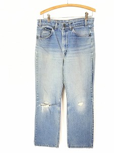 古着 80s USA製 Levi's 517-0217 ヒゲ ブルー デニム ブーツカット パンツ ジーンズ W33 L30 古着