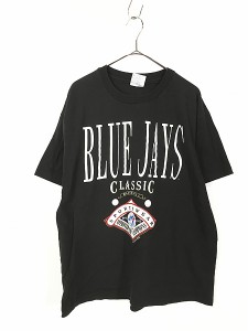 古着 90s USA製 MLB Toronto Blue Jays ブルージェイズ BIG プリント Tシャツ L 古着