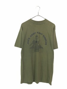 古着 80s JOE'S ARMY NAVY SURPLUS 戦車 おしり ミリタリー シュール ポップ アート Tシャツ M位 古着