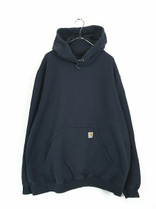 古着 Carhartt ワンポイント アーム ロゴ スウェット パーカー XL 古着