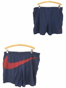 古着 90s NIKE BIG スウォッシュ ナイロン ショーツ ショート パンツ L 古着