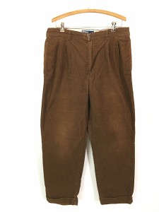 古着 Polo Ralph Lauren  「HAMMOND PANTS」 細畝 コーデュロイ タック パンツ テーパード ベージュ W36 L30 古着