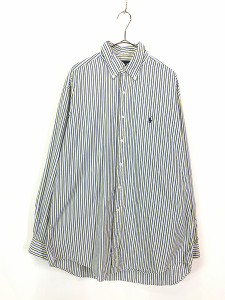 古着 90s Ralph Lauren 「YARMOUTH」 マルチ ストライプ BD シャツ 16 1/2 古着