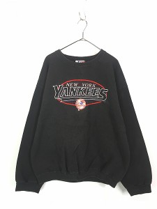 古着 90s USA製 MLB New York Yankees ヤンキース 刺しゅう スウェット トレーナー XL 古着