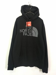 「Deadstock」 古着 TNF The North Face BIG ロゴ プリント スウェット パーカー 黒 L 古着