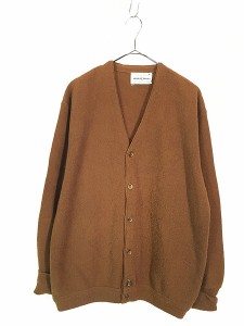 古着 70s USA製 Arnold Palmer Robert Bruce ソリッド アクリル ウール ニット カーディガン L