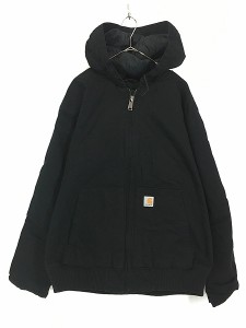 古着 Carhartt ブラック ダック パデット アクティブ パーカー ジャケット XXL 古着