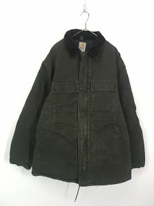 古着 Carhartt MOS モスグリーン ダック パデット トラディショナル コート XL Tall 古着