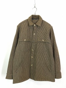 古着 80s USA製 LANDS' END ツイード ウール ダブル マッキーノ クルーザー ハンティング ジャケット M