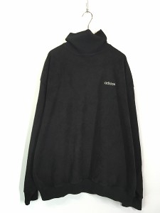 古着 90s adidas ワンポイント パッチ タートルネック パイル フリース トレーナー トップス XL 古着