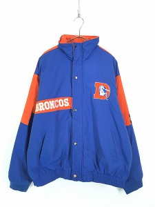 古着 90s NFL Denver Broncos ブロンコス パデット コットン シェル ジャケット L 古着