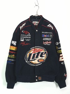 古着 90s CHASE by JH 「Miller Lite」 ビール 企業 豪華 刺しゅう レーシング ジャケット L 古着