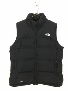 古着 TNF The North Face 700 フィルパワー ヌプシ ダウン ベスト オールブラック XL位 古着