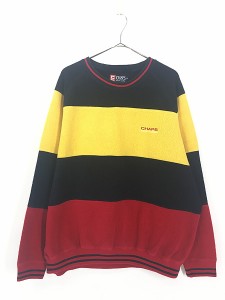 古着 90s CHAPS Ralph Lauren 3カラー ボア フリース ジャケット トップス トレーナー XXL 古着