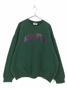 古着 90s USA製 Lee 「ANNAPOLIS」 95 ウルトラ ウェイト スウェット トレーナー 2X