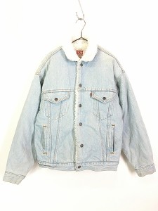 古着 80s USA製 Levi's 70609-0234 アイス ブルー デニム ボア トラッカー ジャケット Gジャン M