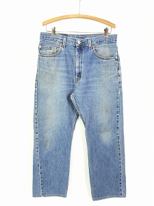 古着 00s Levi's 505 ヒゲ 縦落ち ブルー デニム パンツ ジーンズ スリム W33 L27