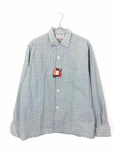 「Deadstock」 古着 60s McCall 小紋柄 総柄 開襟 ボックス ヴィンテージ コットン シャツ M