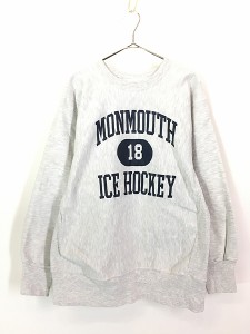 古着 90s 「MONMOUTH」 カプセル 3段 カレッジ リバース タイプ ヘビー スウェット トレーナー XL位