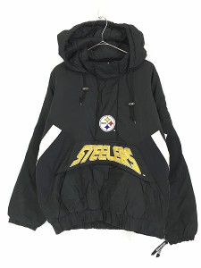 古着 NFL Pittsburgh Steelers スティーラーズ ハーフジップ パデット ナイロン ジャケット パーカー M 古着