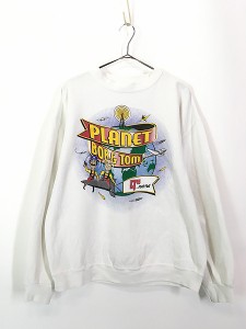 古着 90s Q95 Rock'n Roll 「PLANET BOB&TOM」 ラジオ ポップアート スウェット トレーナー XL位