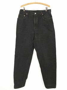 古着 90s Levi's 560 スーパー ブラック デニム ワイド パンツ ジーンズ W34 L35