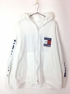 古着 90s TOMMY HILFIGER トミー BIG フラッグ コットン メキシカン パーカー L位 古着