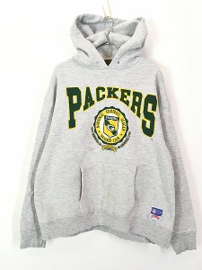 古着 90s USA製 NFL Green Bay Packers パッカーズ ヘビー スウェット パーカー XL 古着