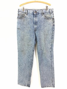 古着 90s USA製 Levi's 540 スエードパッチ ケミカル アシッド デニム パンツ ジーンズ テーパード W36 L31