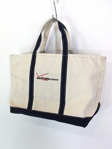 雑貨 古着 90s USA製 LL Bean Boat and Tote 「verizon business」 フラップ付 キャンバス トート バッグ 大型 古着