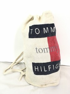 雑貨 古着 90s TOMMY HILFIGER ロゴ BIG プリント メキシカン ショルダー バッグ 古着