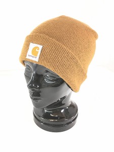 雑貨 古着 USA製 Carhartt カーハート ニット ワッチ キャップ ビーニー 茶 帽子 古着