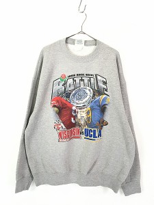 古着 90s USA製 Rose Bowl カレッジ アメフト グラフィック スウェット トレーナー XL 古着